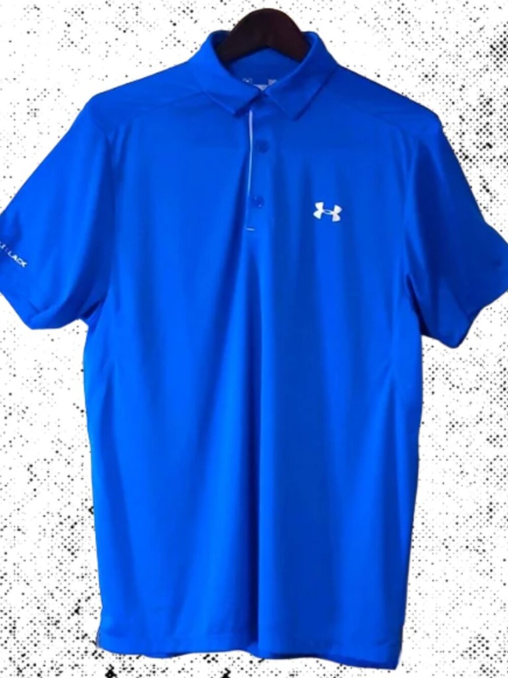 Under Armour polo men's large short sleeves shirt, electric blue golf heat gear